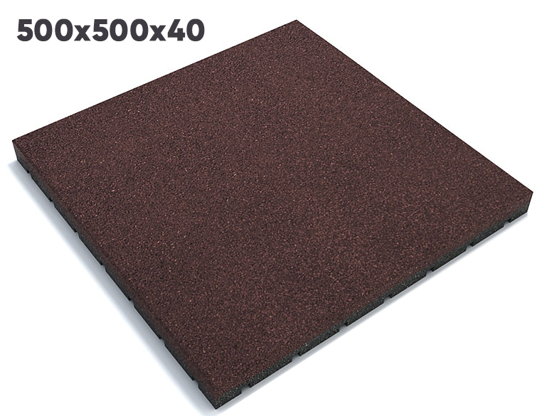 Резиновая плитка 500х500х40 мм коричневая